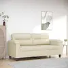 Image de Canapé À 2 Places Crème 140 Cm Similicuir Vidaxl