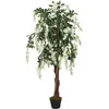 Image de Glycine Artificielle 560 Feuilles 80 Cm Vert Et Blanc Vidaxl