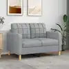 Image de Canapé À 2 Places Gris Clair 120 Cm Tissu Vidaxl