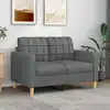 Image de Canapé À 2 Places Gris Foncé 120 Cm Tissu Vidaxl