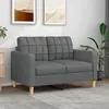 Image de vidaXL Canapé à 2 places Gris foncé 120 cm Tissu canapé canapé rembourré sièges de salon causeuse canapé de salon 359084