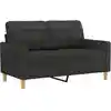 Image de Canapé À 2 Places Noir 120 Cm Tissu Vidaxl