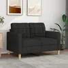 Image de vidaXL Canapé à 2 places Noir 120 cm Tissu 359087