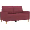 Image de Canapé À 2 Places Rouge Bordeaux 120 Cm Tissu Vidaxl