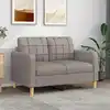 Image de Canapé À 2 Places Taupe 120 Cm Tissu Vidaxl