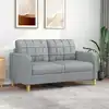 Image de Canapé À 2 Places Gris Clair 140 Cm Tissu Vidaxl