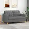 Image de Canapé À 2 Places Gris Foncé 140 Cm Tissu Vidaxl