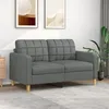 Image de vidaXL Canapé à 2 places Gris foncé 140 cm Tissu canapé canapé rembourré sièges de salon causeuse canapé de salon 359092