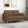 Image de Canapé À 2 Places Marron 140 Cm Tissu Vidaxl