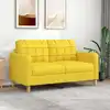 Image de Canapé À 2 Places Jaune Clair 140 Cm Tissu Vidaxl