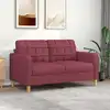 Image de Canapé À 2 Places Rouge Bordeaux 140 Cm Tissu Vidaxl