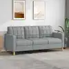 Image de Canapé À 3 Places Gris Clair 180 Cm Tissu Vidaxl