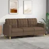 Image de vidaXL Canapé à 3 places Marron 180 cm Tissu 359102