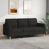 Image de vidaXL Canapé à 3 places Noir 180 cm Tissu 359103