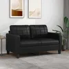 Image de vidaXL Canapé à 2 places Noir 140 cm Similicuir 359117