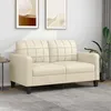 Image de vidaXL Canapé à 2 places Crème 140 cm Similicuir 359118