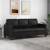 Image de vidaXL Canapé à 3 places Noir 180 cm Similicuir 359122