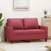 Image de Canapé À 2 Places Rouge Bordeaux 120 Cm Similicuir Vidaxl