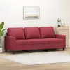 Image de Canapé À 3 Places Rouge Bordeaux 180 Cm Similicuir Vidaxl