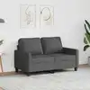 Image de Canapé À 2 Places Gris Foncé 120 Cm Tissu Vidaxl