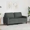 Image de Canapé À 2 Places Gris Foncé 140 Cm Tissu Vidaxl