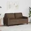 Image de Canapé À 2 Places Marron 140 Cm Tissu Vidaxl