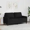Image de Canapé À 2 Places Noir 140 Cm Tissu Vidaxl