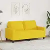 Image de Canapé À 2 Places Jaune Clair 140 Cm Tissu Vidaxl