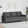 Image de Canapé À 3 Places Gris Foncé 180 Cm Tissu Vidaxl