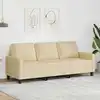 Image de Canapé À 3 Places Crème 180 Cm Tissu Vidaxl