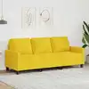 Image de Canapé À 3 Places Jaune Clair 180 Cm Tissu Vidaxl