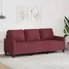 Image de Canapé À 3 Places Rouge Bordeaux 180 Cm Tissu Vidaxl