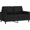 Image de Canapé À 2 Places Noir 120 Cm Velours Vidaxl