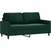 Image de Canapé À 2 Places Vert Foncé 140 Cm Velours Vidaxl