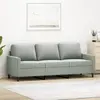 Image de Canapé À 3 Places Gris Clair 180 Cm Velours Vidaxl