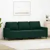 Image de Canapé À 3 Places Vert Foncé 180 Cm Velours Vidaxl