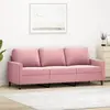 Image de Canapé À 3 Places Rose 180 Cm Velours Vidaxl