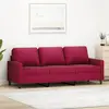 Image de Canapé À 3 Places Rouge Bordeaux 180 Cm Velours Vidaxl