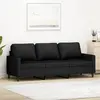 Image de Canapé À 3 Places Noir 180 Cm Velours Vidaxl