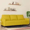 Image de Canapé À 3 Places Jaune 180 Cm Velours Vidaxl