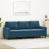 Image de Canapé À 3 Places Bleu 180 Cm Velours Vidaxl