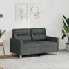 Image de Canapé À 2 Places Gris Foncé 120 Cm Tissu Vidaxl