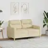Image de Canapé À 2 Places Crème 120 Cm Tissu Vidaxl
