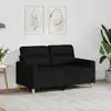 Image de Canapé À 2 Places Noir 120 Cm Tissu Vidaxl