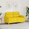Image de Canapé À 2 Places Jaune Clair 120 Cm Tissu Vidaxl