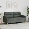 Image de Canapé À 2 Places Gris Foncé 140 Cm Tissu Vidaxl
