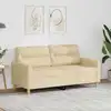 Image de Canapé À 2 Places Crème 140 Cm Tissu Vidaxl
