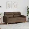 Image de Canapé À 2 Places Marron 140 Cm Tissu Vidaxl