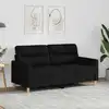 Image de Canapé À 2 Places Noir 140 Cm Tissu Vidaxl