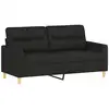 Image de Vidaxl canapé à 2 places noir 140 cm tissu